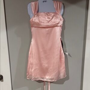 Elegant Pink Satin Slip Dress